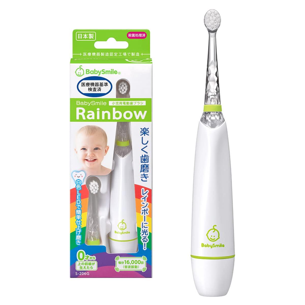 

Baby Smile Children s Electric Toothbrush Baby Smile Rainbow S-206 (Dentist Recommended 2 Soft Brushes Included Green) Electric Toothbrush Baby