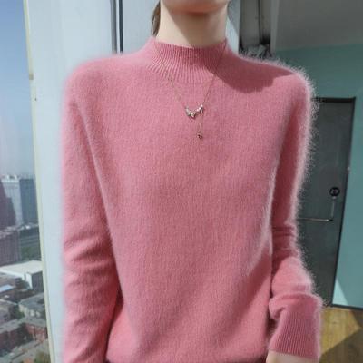 Women's Cashmere Sweater 30% Cashmere 30% Mink 30% Wool 10% Nylon Women's Autumn and Winter Thick Cashmere Pullover Soft and Warm