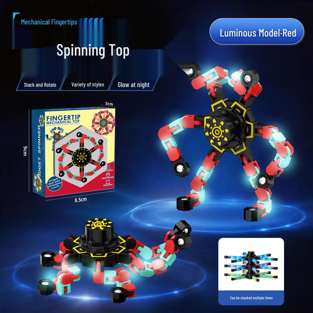 Deformable Luminous Gyro Toy for Kids - Educational Stress-Relief Mechanical Spinner