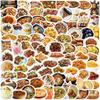 90 Cartoon Realistic Food Graffiti Stickers Decorate Suitcase Motorcycle Notebook Waterproof Stickers