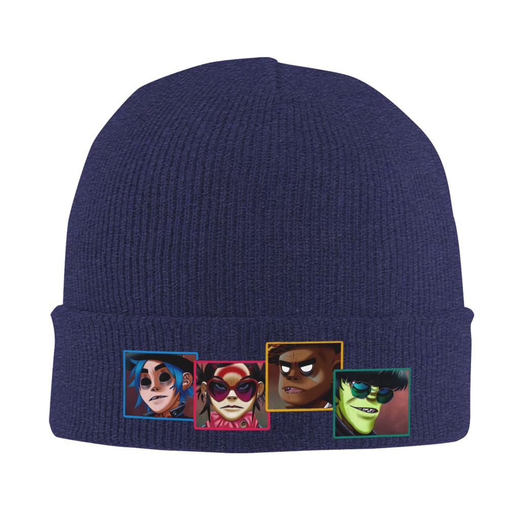 Gorillaz  Beanie Hats  Bonnet Hats Unisex Adult Casual Hippie Knit Hat Winter Printed Warm Soft Caps