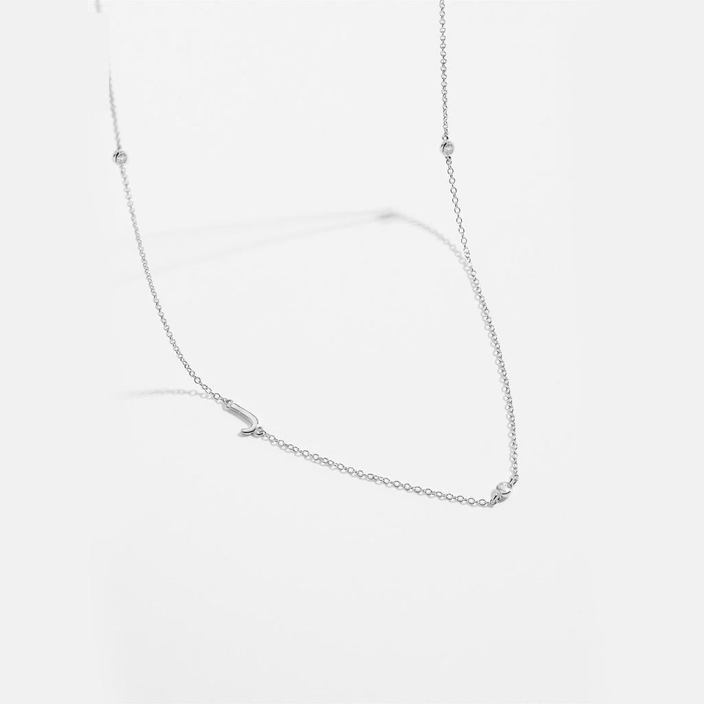 S925 Sterling Silver Initial Necklace for Women - Elegant Polished Clavicle Chain, Fashionable Jewelry, In Stock