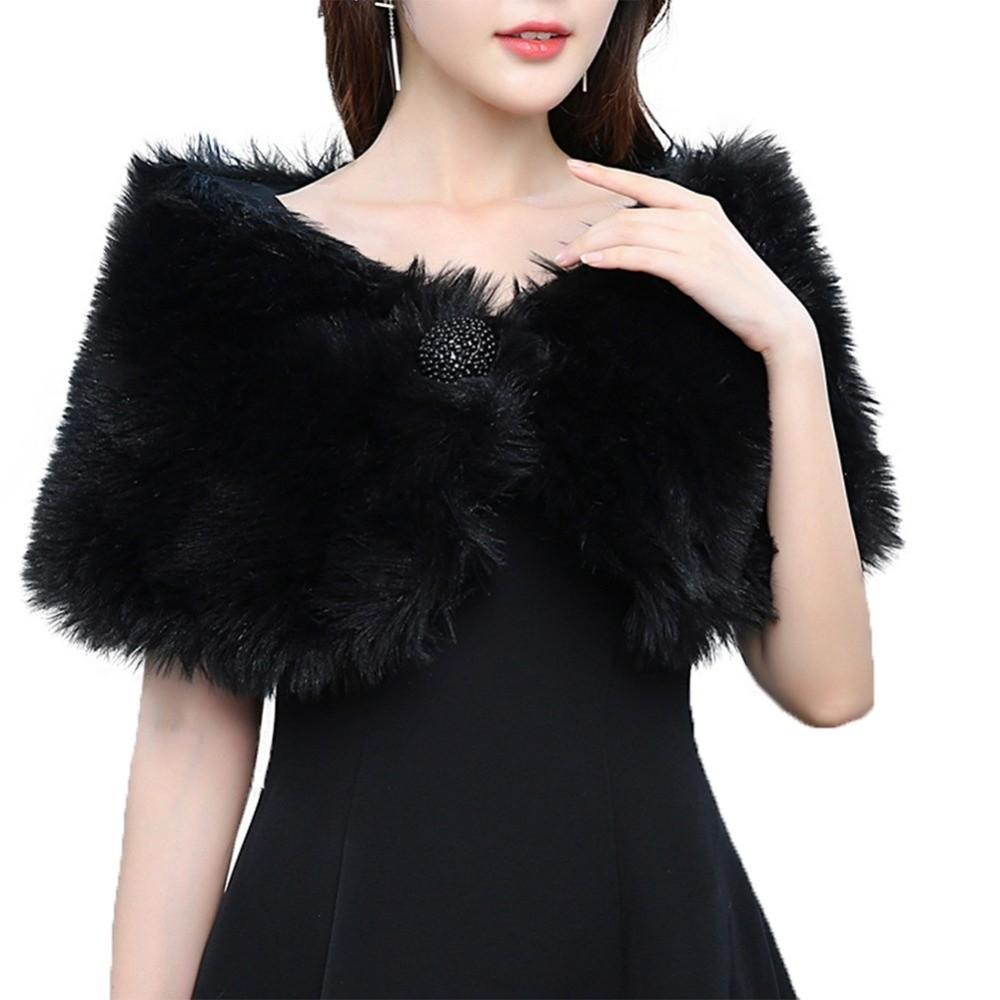 Faux Fur Wedding Faux Fur Shawl Bride Shoulder Fake Collar Rabbit Fur Scarves Plush Shawl Wedding