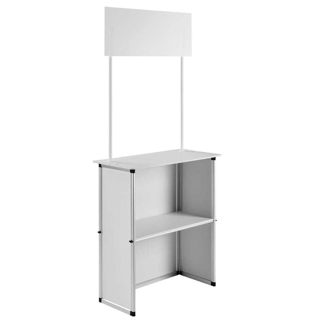 VEVOR Portable Tradeshow Podium Table, 78,5 × 38 × 181,5 cm, Display Exhibition Counter Stand Booth Fair with Wall