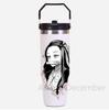 30oz Anime Portable Car Cup Stainless Steel Thermos Cup with Straw Travel Sport Water Bottle Handle Cover Coffee Vacuum Flask