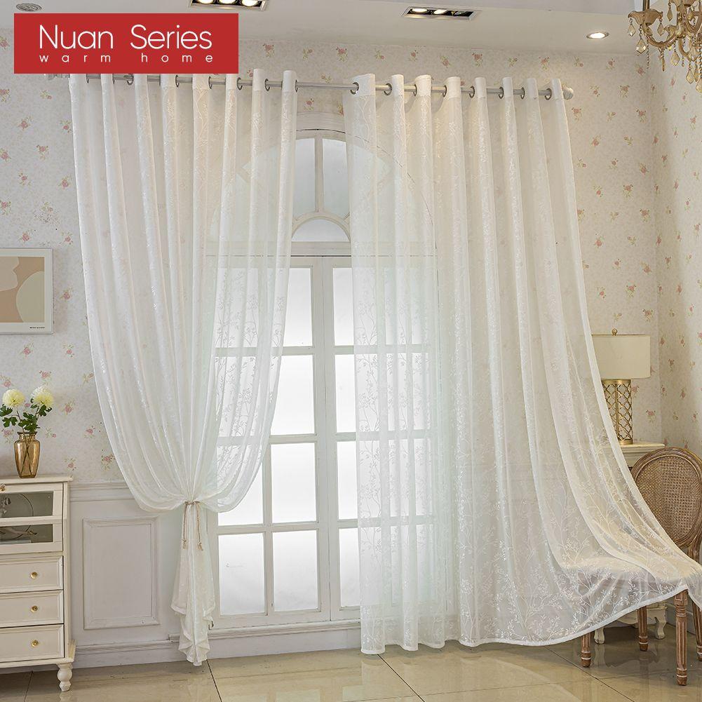 1PC Nuan Series Modern Luxury Dreamy Embossed Jacquard Curtain Translucent Sheer Curtain for Living Room Bedroom Balcony Window Home Decor