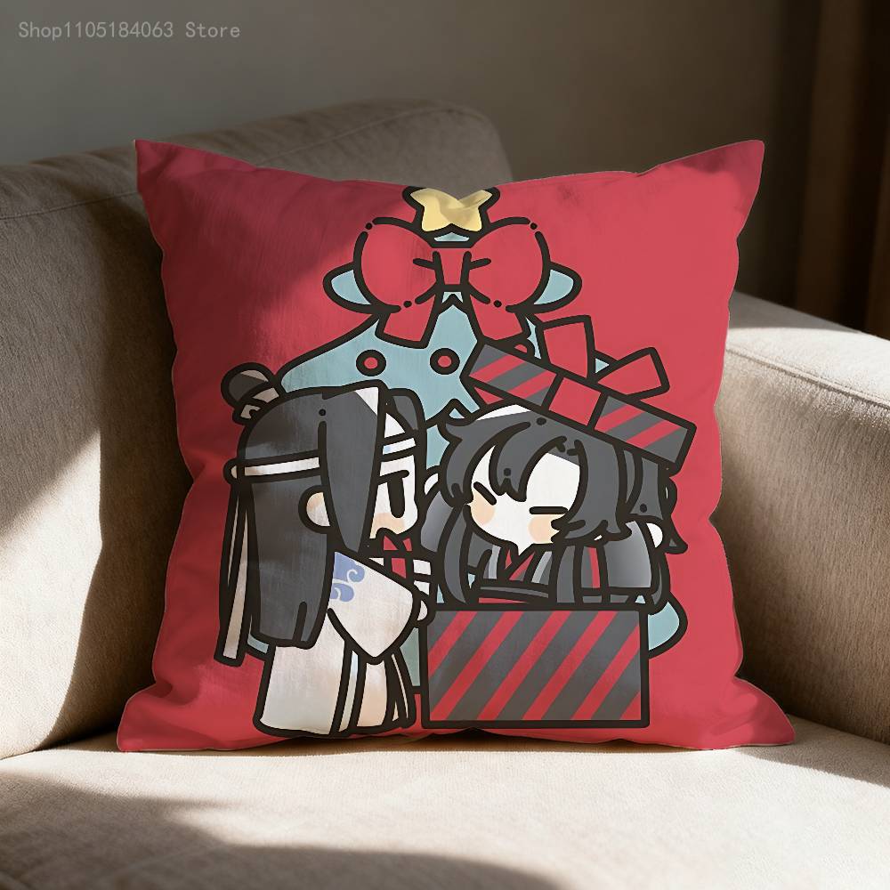 Mo Dao Zu Shi Pillow Case Print Polyester Fiber 40X40 Cm Home Sofa Throw Cushion Cover Decoration