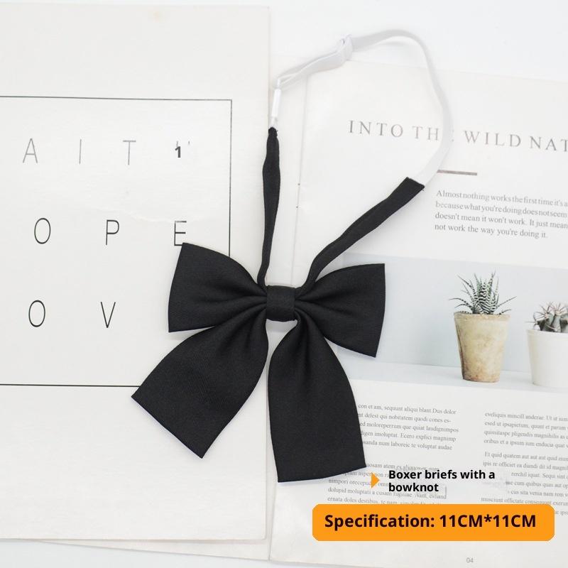 Solid Color Children'S Snap Tie Basic Black Short Student Casual All-Match Tie Male Female Accessories