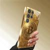 Gold Bitcoin Gehärtetes Glas Handyhülle Geeignet für Samsung Galaxy S26 S25 S24 S22 S21 S20 FE Ultra Plus Anti-Drop Rückseite