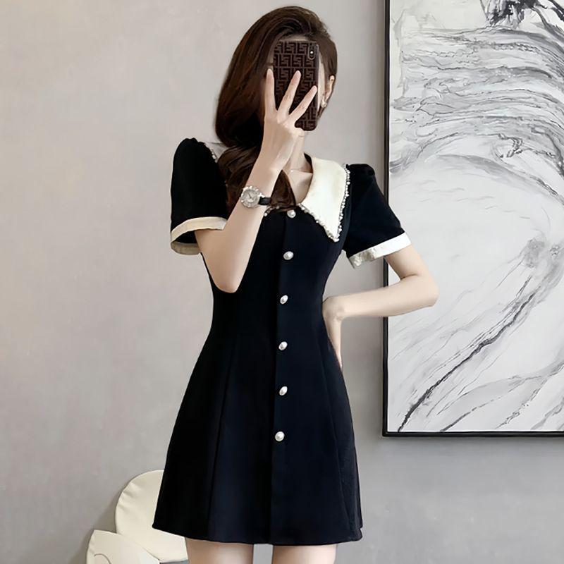 2026 Summer French Hepburn Style Slimming Black Dress for Petite Women