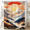 Sunrise Mountain Shower Curtain Watercolor Landscape Design for Bathroom Decor 3D Printing Customized Shower Curtains Home Decor