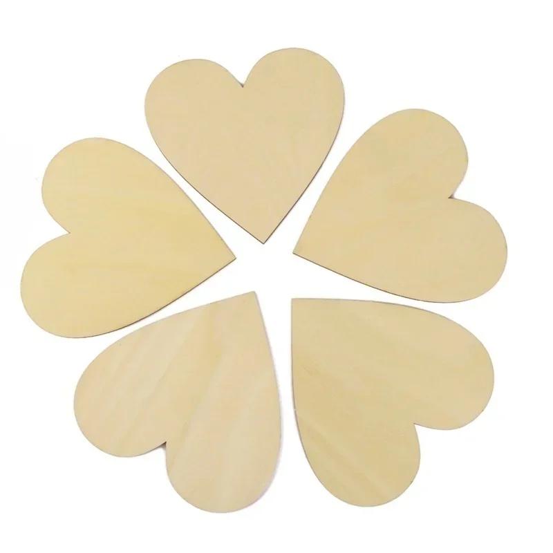 

10 шт. 40 мм Деревянные украшения в форме сердца для поделок, свадебных украшений, рождественских украшений, домашних свадебных украшений 10pcs Beige