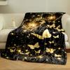 Golden Butterflies Glitter Hearts Blanket Bedroom Blanket for Livingroom Couch Lunch Break Soft Throw for Friend's Festival Gift