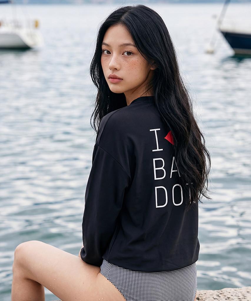 VIKINI VENDER (Bardot X Vikiven) Loose Fit Rash Guard - Black