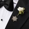 Alloy Lapel Pin 1/2Pcs Double-Layered Eight-Pointed Star with Rhinestones Thickened