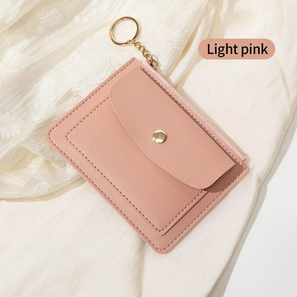 New Ultra-thin Card Bag, Short Zipper Women's Wallet, Fashionable and Simple Keychain, Coin Change Bag.