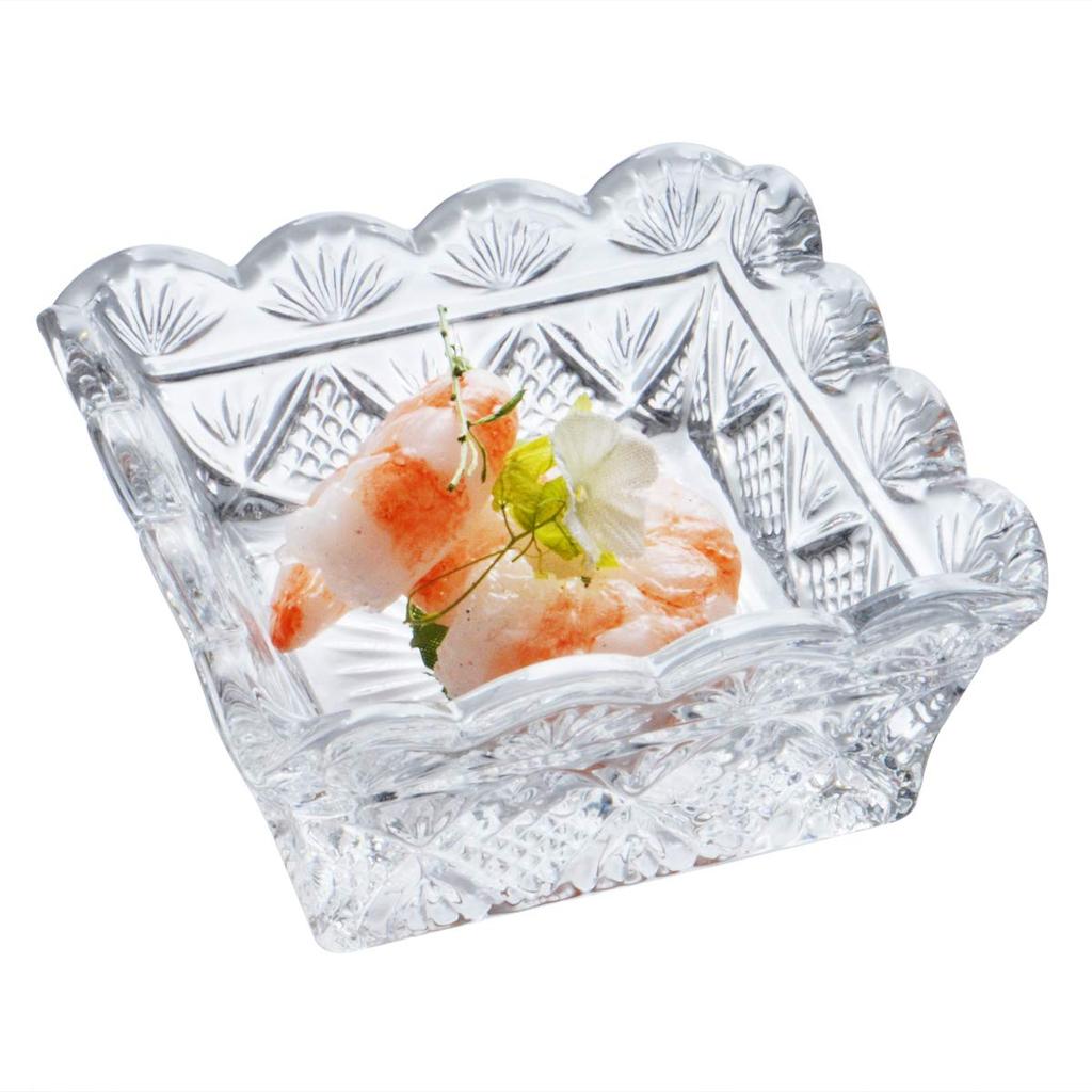 Toyo Sasaki Glass Japanisches Kleines Quadrat Set aus Kleinen Sojasaucen Kleines Quadrat Tiefes Glas Geschirr TS44022 Teller, Schale, Schale, 6, Schale, Teller, Spähend,