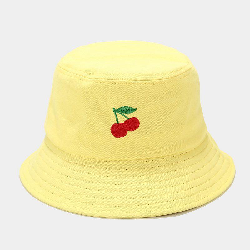 Panama Bucket Hat Fruit Strawberry Embroidered Fishing Cap Men Women Travel Beach Sun Hats