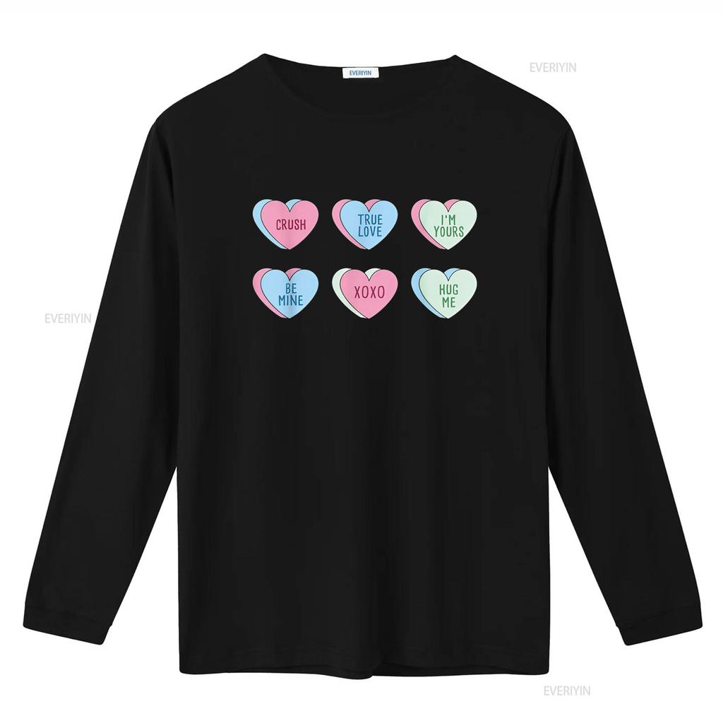Womens Valentine s Day Hearts Candy T Shirt Black vintage Washed fashion streetwear Soft graphic Casual homme Stylish Slightly