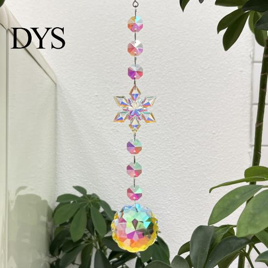 Decorative Balcony Suncatchers Faux Crystal Sun Catcher, Hanging Prism Suncatcher, Snowflake Rainbow Maker Pendant Decor for Home Window, Christmas