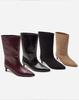 Tagtraume Magenta Pointed Toe Kitten Heel Wide Half Boots (Type B)