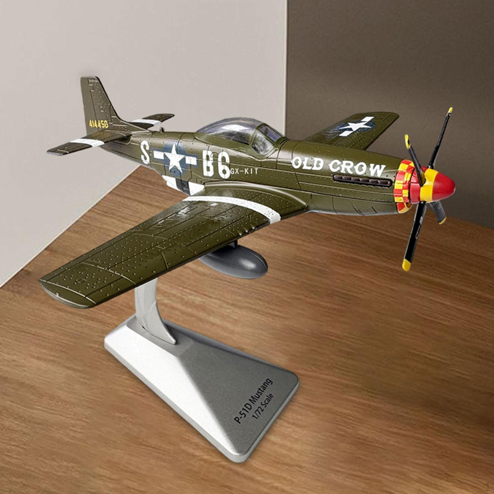 

1:72 P-51D Истребитель Модель Штурмовик Игрушка Украшение Реалистичный с Подставкой Самолет для Бара