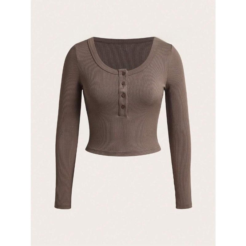 Dámská móda Ležérní jaro podzimní jednobarevné halenky a košile s dlouhým rukávem a výstřihem