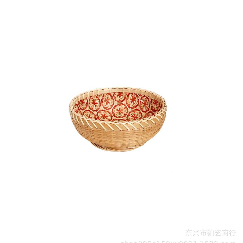 Bamboo Basket Hand-woven Basket Storage Basket Fruit Basket Home Decorative Basket Ornaments Kitchen Storage Basket