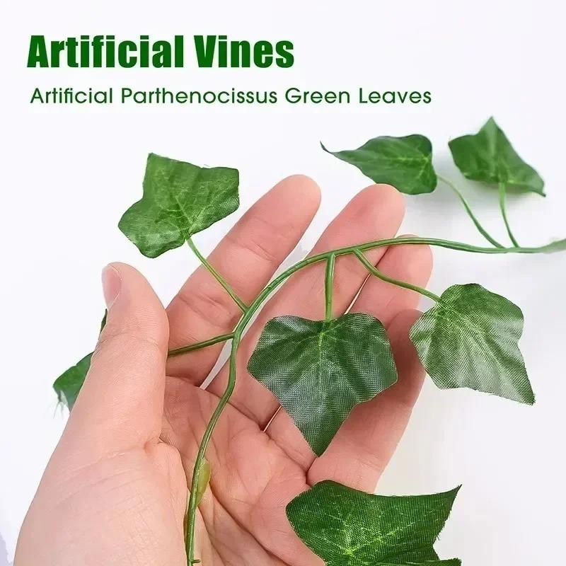 2.2M Künstliche Kletterpflanzenblätter Hängende Künstliche Ranke Efeu Girlande Seide Wandpflanzen Hochzeitsparty DIY Gartendekoration Grüner Rattan
