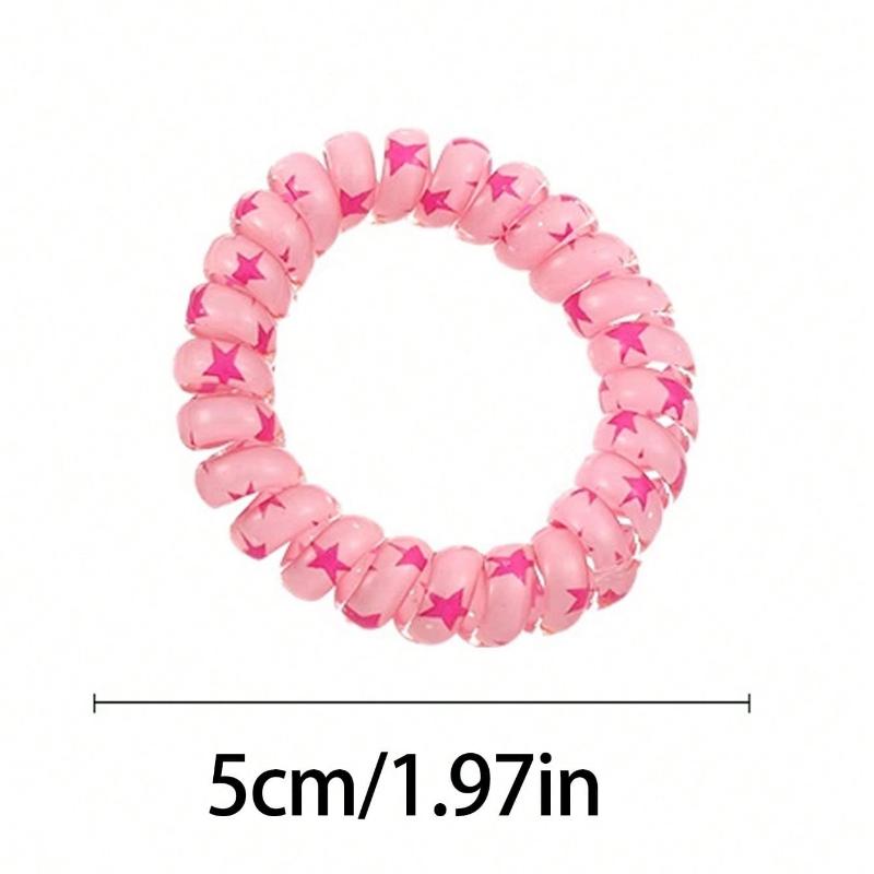 5pcs Blue Tone Ditsy Floral Elastic Hair Scrunchies For Women, Sweet & Cute, Versatile, Elegant, Minimalist, Suitable For Daily Wear, Casual