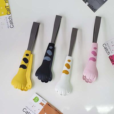 Pinze per alimenti a forma di zampa di gatto Pinze per pasti a forma di simpatico cartone animato Pinze per barbecue in acciaio inossidabile