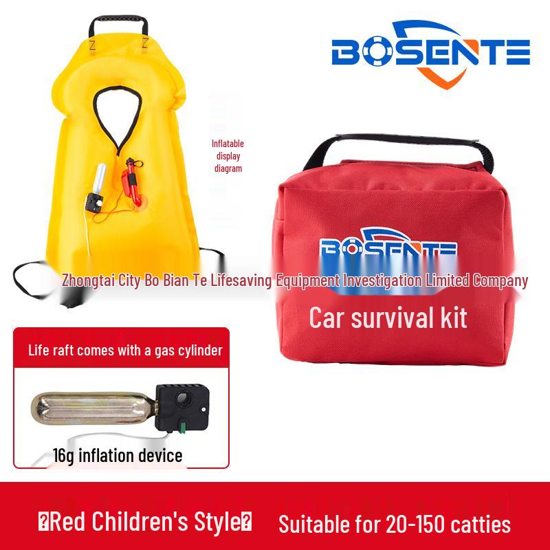 Bosente Portable Automatic Inflatable Life Vest Rescue Kit 10-75kg