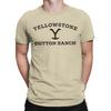Yellowstone Dutton Ranch Men T Shirts  Unique Tees Short Sleeve Crewneck T-Shirts 100% Cotton Gift Idea Clothes