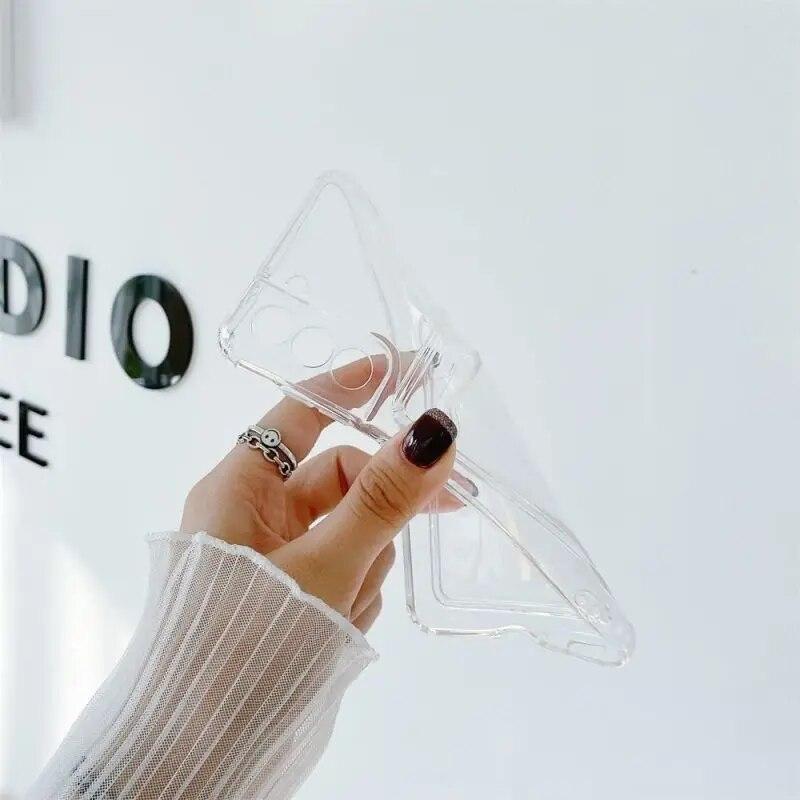 Clear Shockproof Wallet Card Phone Case for Samsung Galaxy S24 Ultra S23 S22 S21 S20 FE Note 20 10 Plus Soft TPU Camera Protection Cover