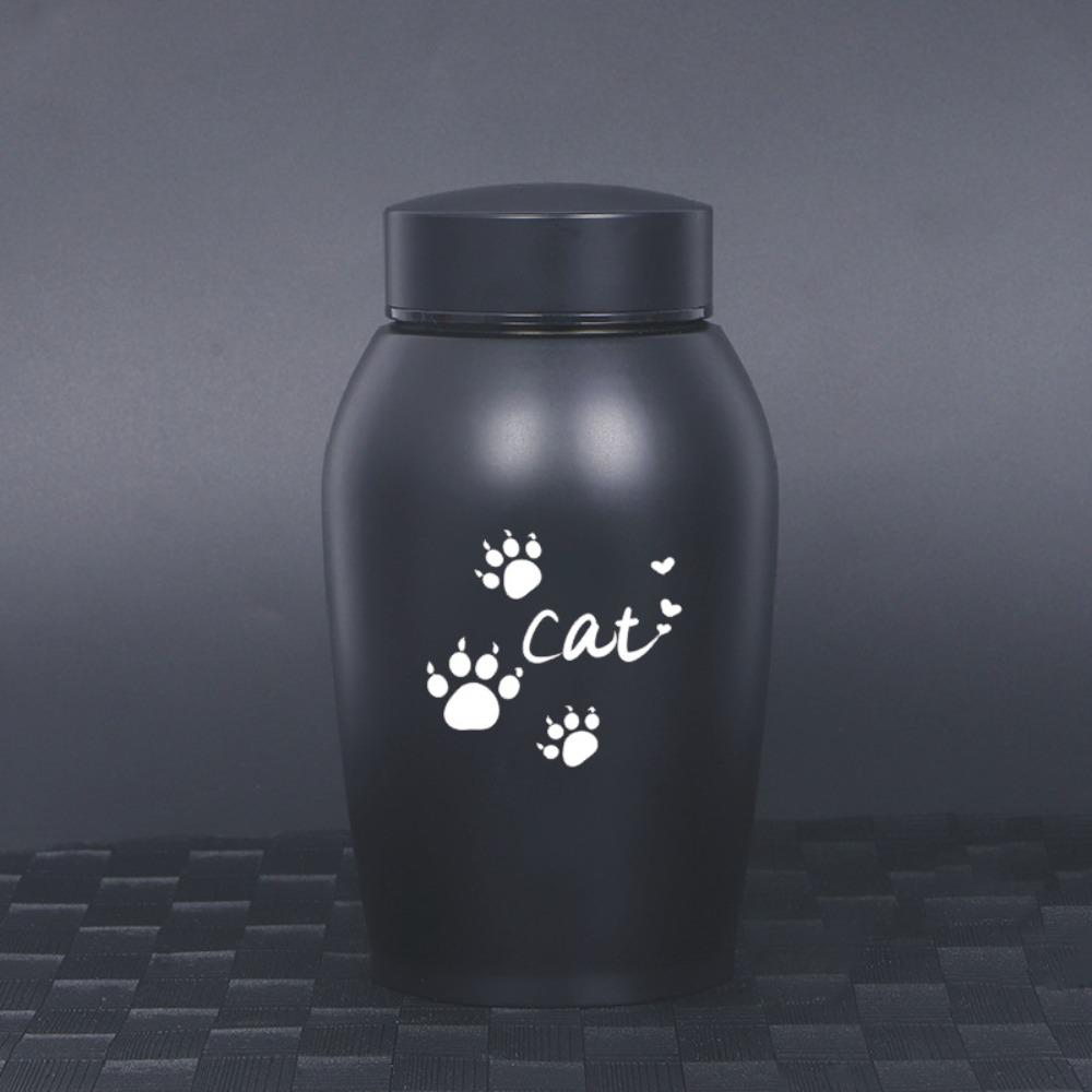 

Black Pet Ashes Urn Stainless Steel Sealed Funeral Urn Pet Cremation Urn Funeral Supplies Style 12