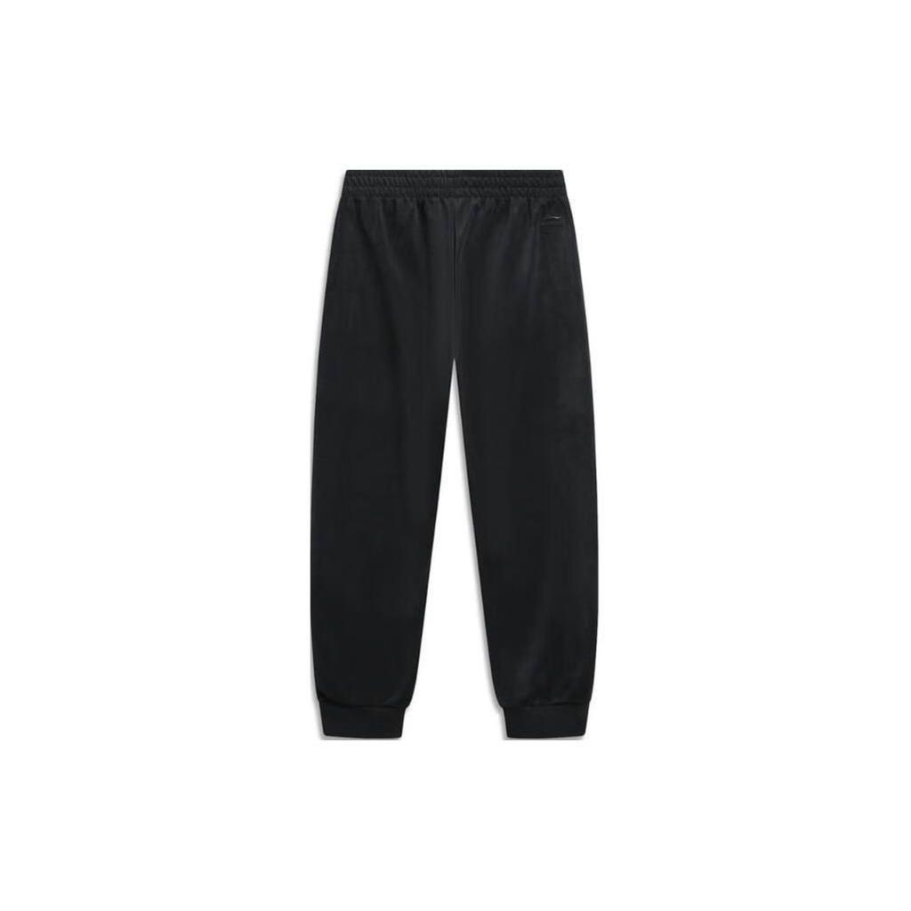 Li-Ning Sports Lifestyle Series Solid Color Drawstring Cuffed Casual Pants Women bottoms Black AKLU028-3