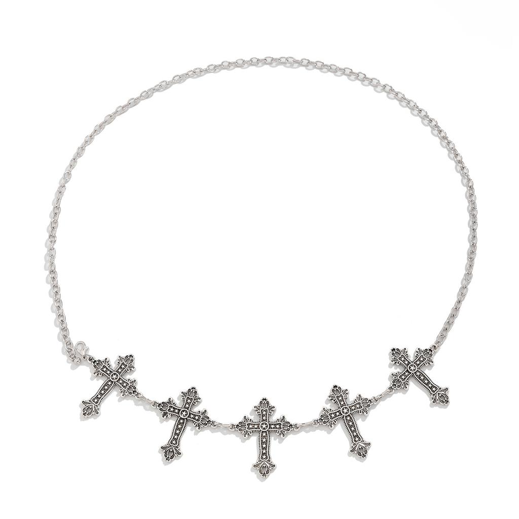 Gothic Cross Adjustable Y2K Belt Waist Chain for Women Vintage Skirt Waistband Body Jewelry Gifts