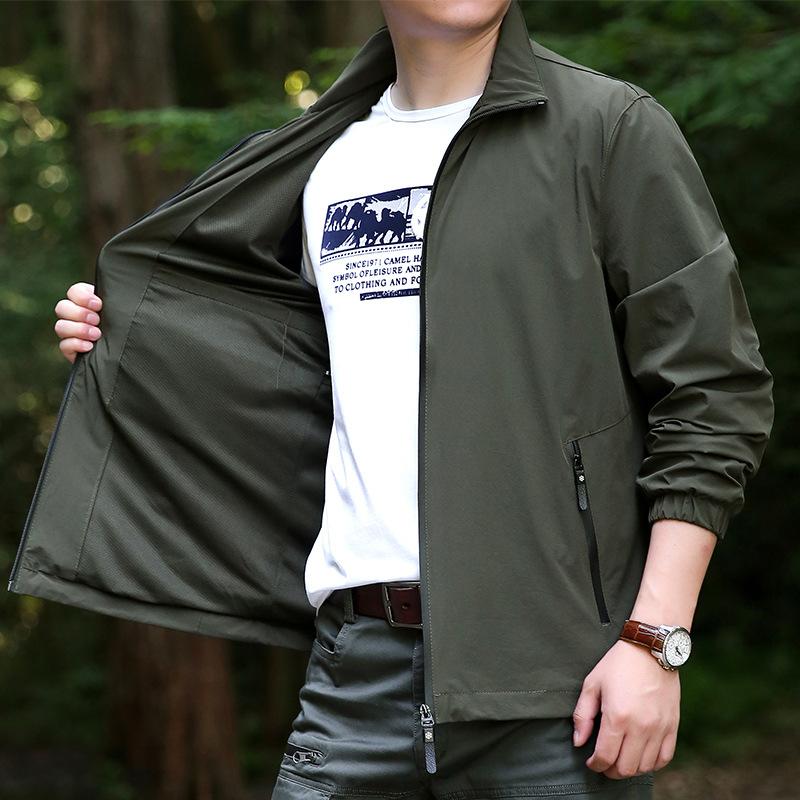 Autumn and Winter Men's Jacket Outdoor Windproof Casual Breathable Comfortable Simple Fashion Solid Color Trench Coat