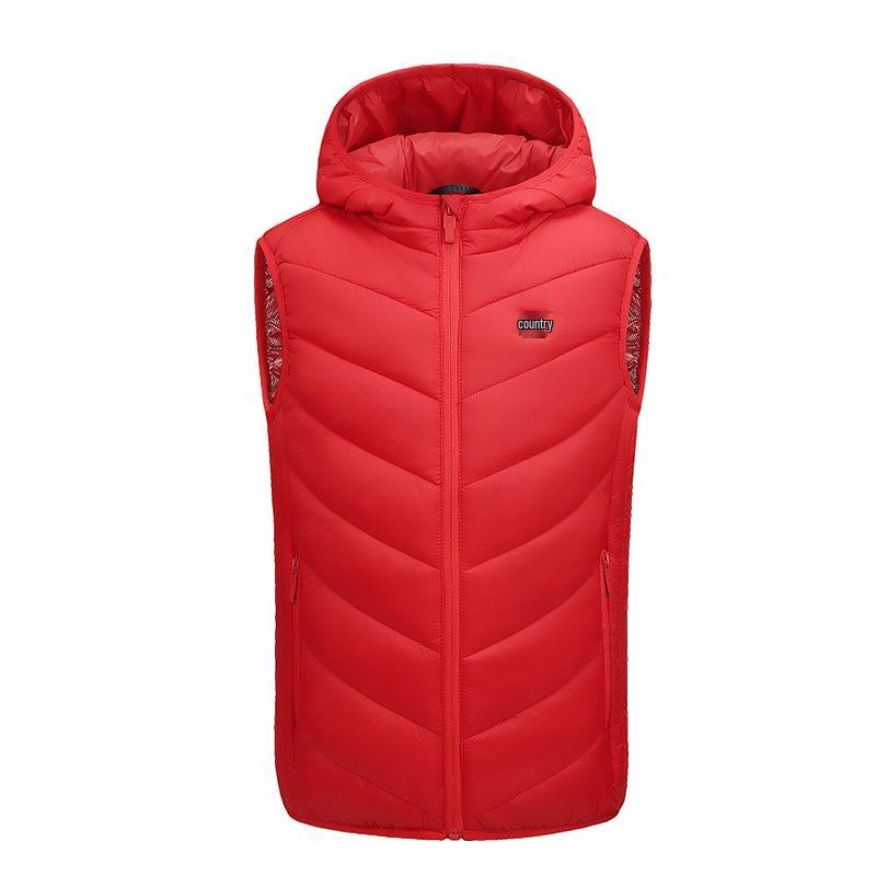 

Children s 10-Zone Heated Hooded Vest: Warm, USB-Powered, Smart Temperature Control Size 14/15 красный