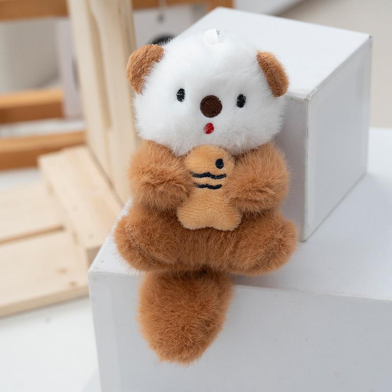 

Sea Otter Soft Plushie With Long Fur Pp Cotton Filling Stuffed Animal For Kids коричневий