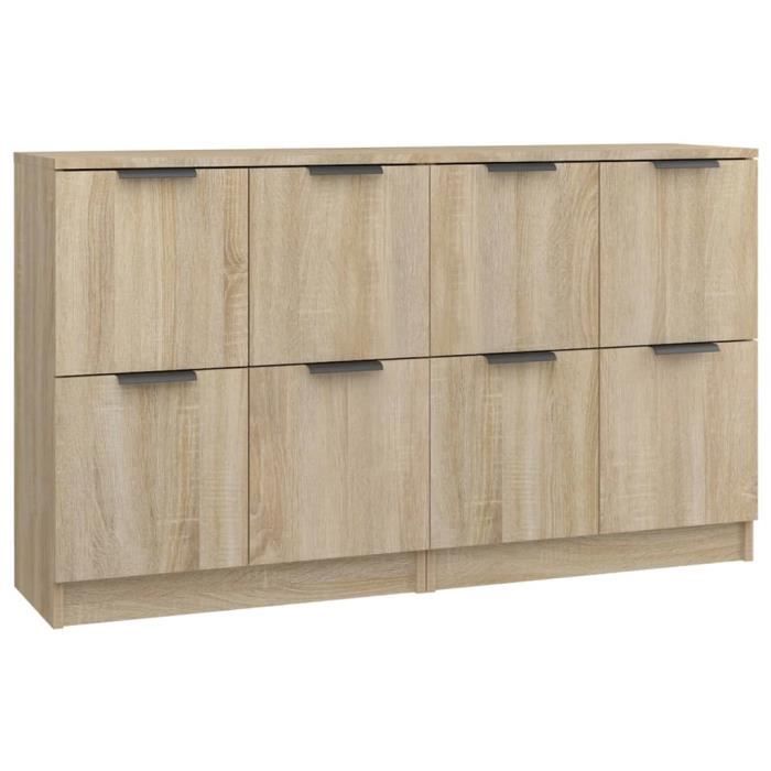 VidaXL Buffets 2 pcs Chêne Sonoma 60x30x70 cm Bois d'ingénierie 3115806