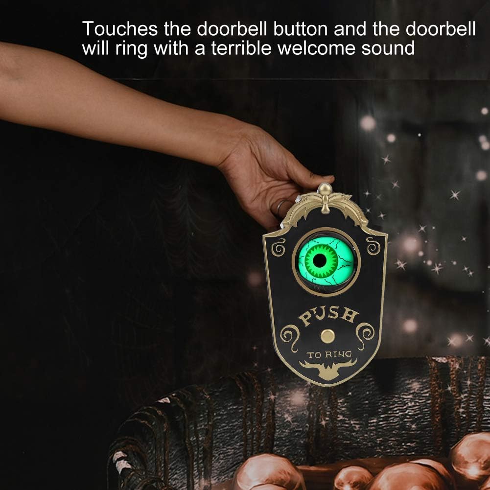 Zerone Halloween OneEyed Doorbell Eyeball Decoration Open Eye, Scary Sound, Easy Hanging for Teasing or Frightening Battery Powered (P018 one-Eyed