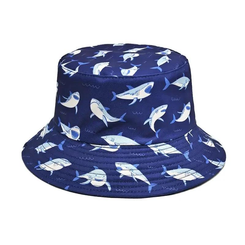 

Spring and Summer Polyester Cartoon Print Bucket Hat Fisherman Hat Outdoor Travel Sun Cap for Men and Women 237