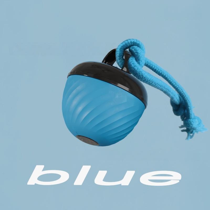 

Smart Rolling Dog Ball Toy: Chew-Resistant Interactive Ball with Rope Tug & Squeaker, Self-Moving for Boredom and Teething Fun синий