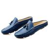 Summer Slippers Men's Shoes Casual Genuine Leather Half Shoes Slip On Loafers Men Breathable Tassel Driving Flats Man Moccasins