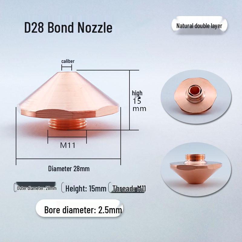 High-Speed Laser Cutting Nozzle for Sheet Metal - Purple Copper, Single/Double Layer