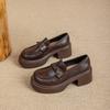 Thick-soled Autumn New Low-top Temperament Super Soft Retro British Leather Shoes