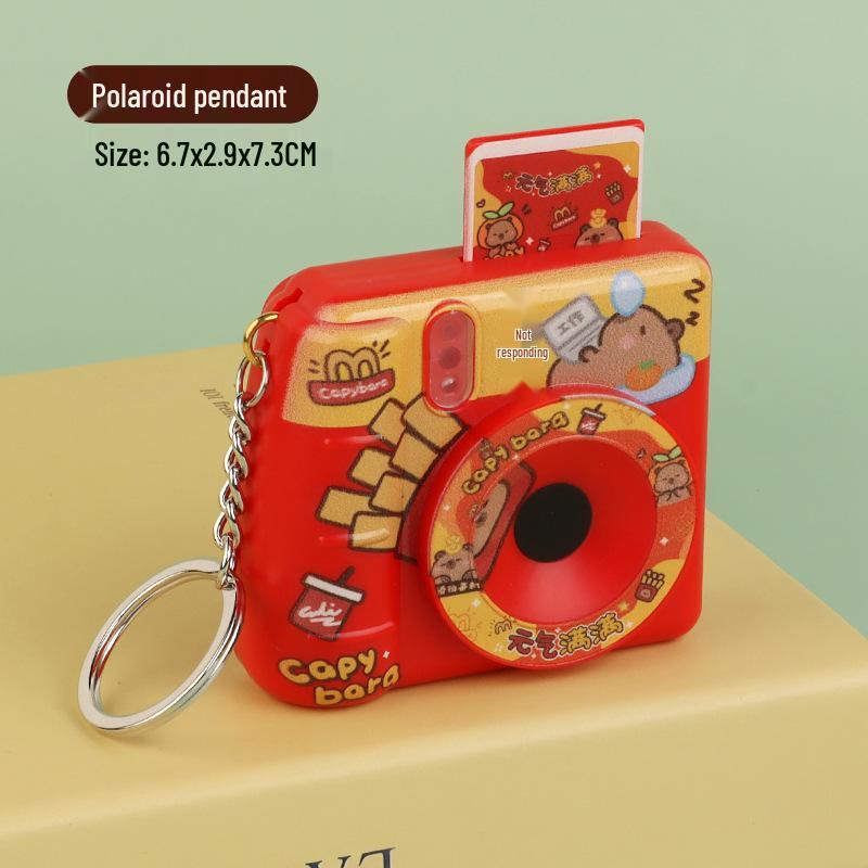 Creative Light-Up Polaroid Keychain Toy with Sound - Cute Bag Charm Gift