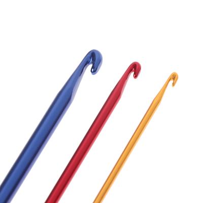 3 Stück Afghanische Häkelnadel Set Ergonomische Häkelnadel mit Einfädelloch Stricknadel Häkelzubehör