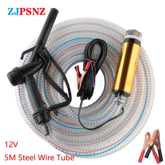 Electric Transfer Pump Diesel Sewage Water Oil Car Camping Fishing Submersible Transfer Pump Kit Pumping Electric Pump 12V  24V
